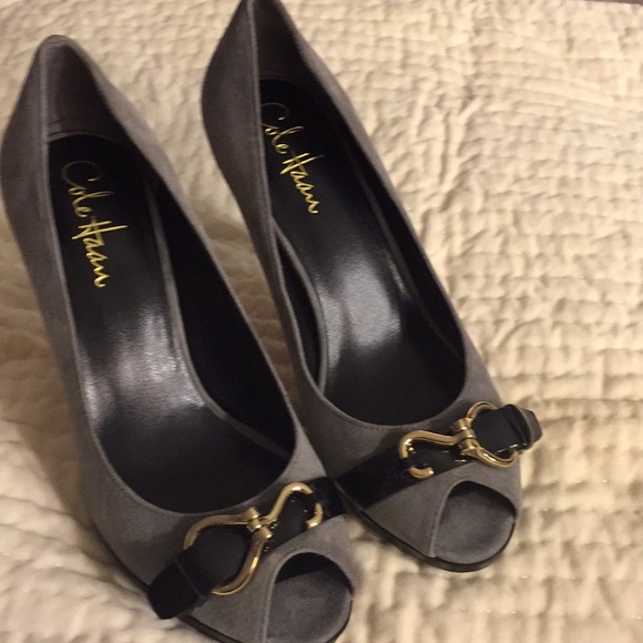 Cole Haan Shoes - SALE TODAY! Cole Haan Gray Suede Heels